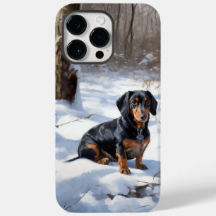 Dachshund Laat het sneeuwen Kerstmis Case-Mate iPhone 14 Pro Max Hoesje