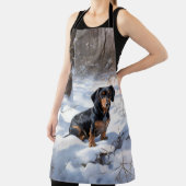 Dachshund Laat het sneeuwen Kerstmis Schort (Insitu)