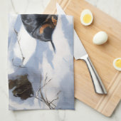 Dachshund Laat het sneeuwen Kerstmis Theedoek (Quarter Fold)