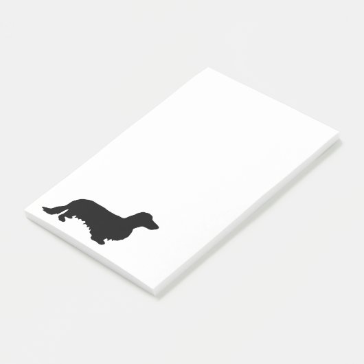 Dachshund Lang Haar - Silhouette 1 Post-it® Notes (Schuin)