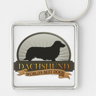 Dachshund [Lange haren] Sleutelhanger