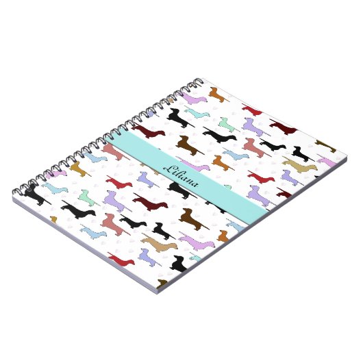 Dachshund-laptop Notitieboek (Linkerzijde)