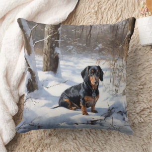 Dachshund Let It Snow Kerstmis Kussen