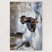 Dachshund Let It Snow Kerstmis Legpuzzel (Verticaal)