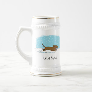 Dachshund Let it Snow - Winter Wiener Dog Holiday Bierpul