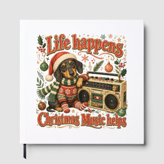 Dachshund Leven Gebeurt Kerst Muziek Helpt Gastenboek