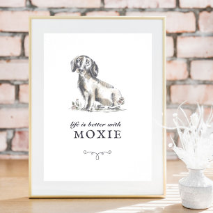 Dachshund-leven is beter met de aangepaste naam va poster