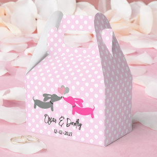 Dachshund liefde bruiloft kus personaliseren bedankdoosjes