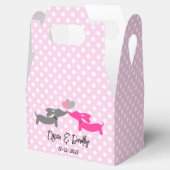 Dachshund liefde bruiloft kus personaliseren bedankdoosjes (Geopend)