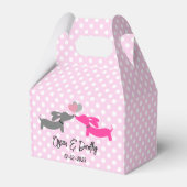 Dachshund liefde bruiloft kus personaliseren bedankdoosjes (Voorkant Zijde)