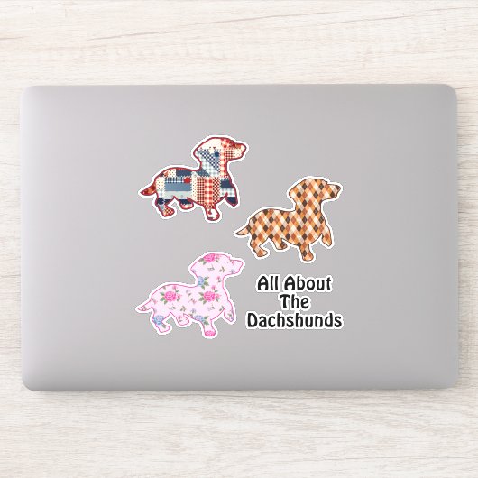 Dachshund Liefde Vinyl Sticker (Computer)
