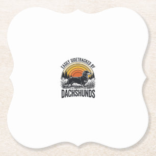 Dachshund Liefhebber Shirt Gemakkelijk Afgeleid Re Kartonnen Onderzetters