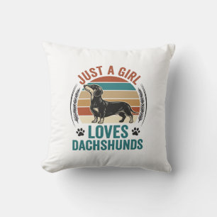 Dachshund Liefhebber Shirt Vintage Sunset Hond Gra Kussen
