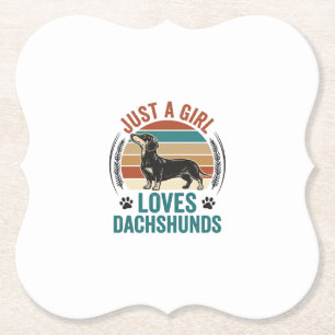 Dachshund Liefhebber Shirt Vintage Zonsondergang H Kartonnen Onderzetters