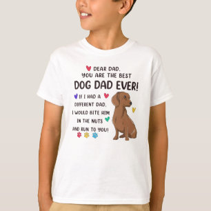 Dachshund lieve papa je bent de beste t-shirt