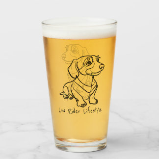Dachshund Lijn Kunst - Low Rider Levensstijl Glas