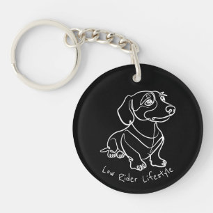 Dachshund Lijn Kunst - Low Rider Levensstijl Sleutelhanger