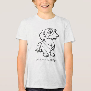 Dachshund Lijn Kunst - Low Rider Levensstijl Tri-Blend Shirt