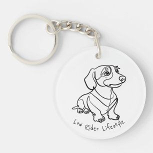 Dachshund Lijnkunst - Low Rider Levensstijl Sleutelhanger
