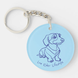Dachshund Lijnkunst - Low Rider Levensstijl Sleutelhanger