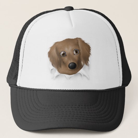 Dachshund (Long Hair) Busting Out Trucker Pet (Voorkant)