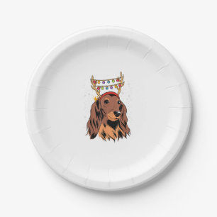 Dachshund Long Hair Reindekermis Lights Papieren Bordje
