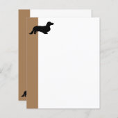 Dachshund Long Hair - Silhouette 1 (Voorkant / Achterkant)