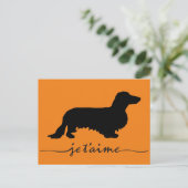 Dachshund Long Hair - Silhouette 1 Briefkaart (Staand voorkant)