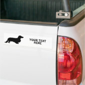 Dachshund Long Hair - Silhouette 1 Bumpersticker (Op Truck)