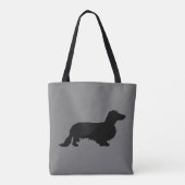 Dachshund Long Hair - Silhouette 1 Draagtas (Achterkant)
