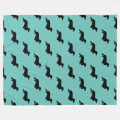 Dachshund Long Hair - Silhouette 1 Fleece Deken (Voorkant (Horizontaal))