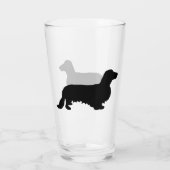 Dachshund Long Hair - Silhouette 1 Glas (Achterkant)