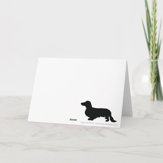 Dachshund Long Hair - Silhouette 1 Kaart (Achterkant)