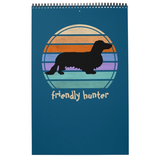 Dachshund Long Hair - Silhouette 1 Kalender (Hoes)