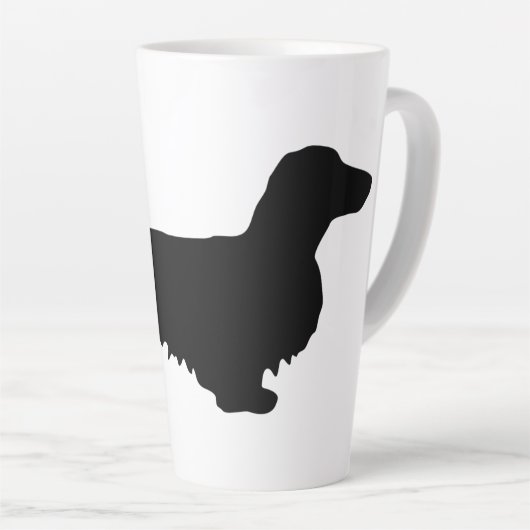 Dachshund Long Hair - Silhouette 1 Latte Mok (Rechterhoek)