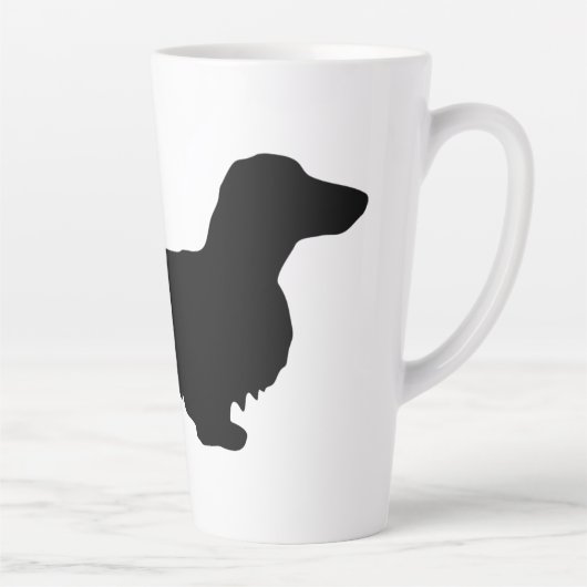 Dachshund Long Hair - Silhouette 1 Latte Mok (Rechts)