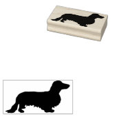 Dachshund Long Hair - Silhouette 1 Rubberstempel (Gestempeld)