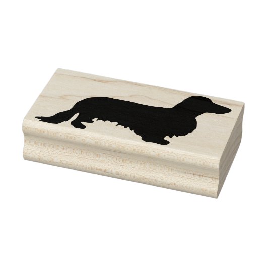 Dachshund Long Hair - Silhouette 1 Rubberstempel (Stempel)