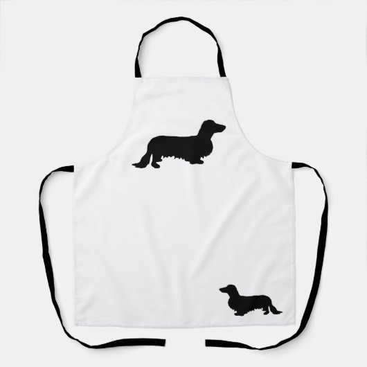 Dachshund Long Hair - Silhouette 1 Schort (Voorkant)