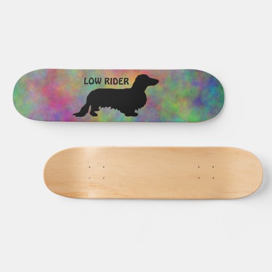 Dachshund Long Hair - Silhouette 1 Skateboard (Horizontaal)