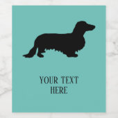 Dachshund Long Hair - Silhouette 1 Wijn Etiket (Enkel label)