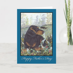 Dachshund Long Hair Vaderdag Card Kaart