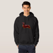 Dachshund Long Haired Mini Shaded Red Dog Hoodie (Voorkant volledig)