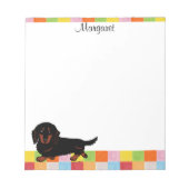 Dachshund Long Hazard Black en Tan Notitieblok (Voorkant)