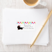 Dachshund Long Hazard Black en Tan Santa Etiket (Insitu)