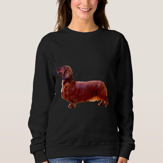 Dachshund Long Hazard Mini Shaded Red Dog Trui (Voorkant)