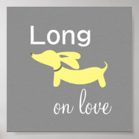 Dachshund Long on Love Wall Art Poster Imprimer