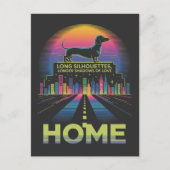 Dachshund Long Silhouettes, Longer Shadows Of Love Feestdagenkaart (Voorkant)