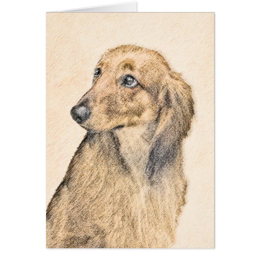 Dachshund (Longhaerien) Peinture - Art Chien origi (Devant)