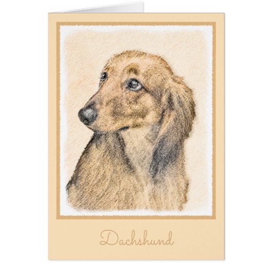 Dachshund (Longhaerien) Peinture - Art Chien origi (Devant)